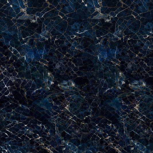 Royal Blue & Gold Webbed UV Marble Sheet (9ft x 4ft)