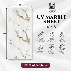 Classic White UV Marble Sheet (8ft x 4ft)