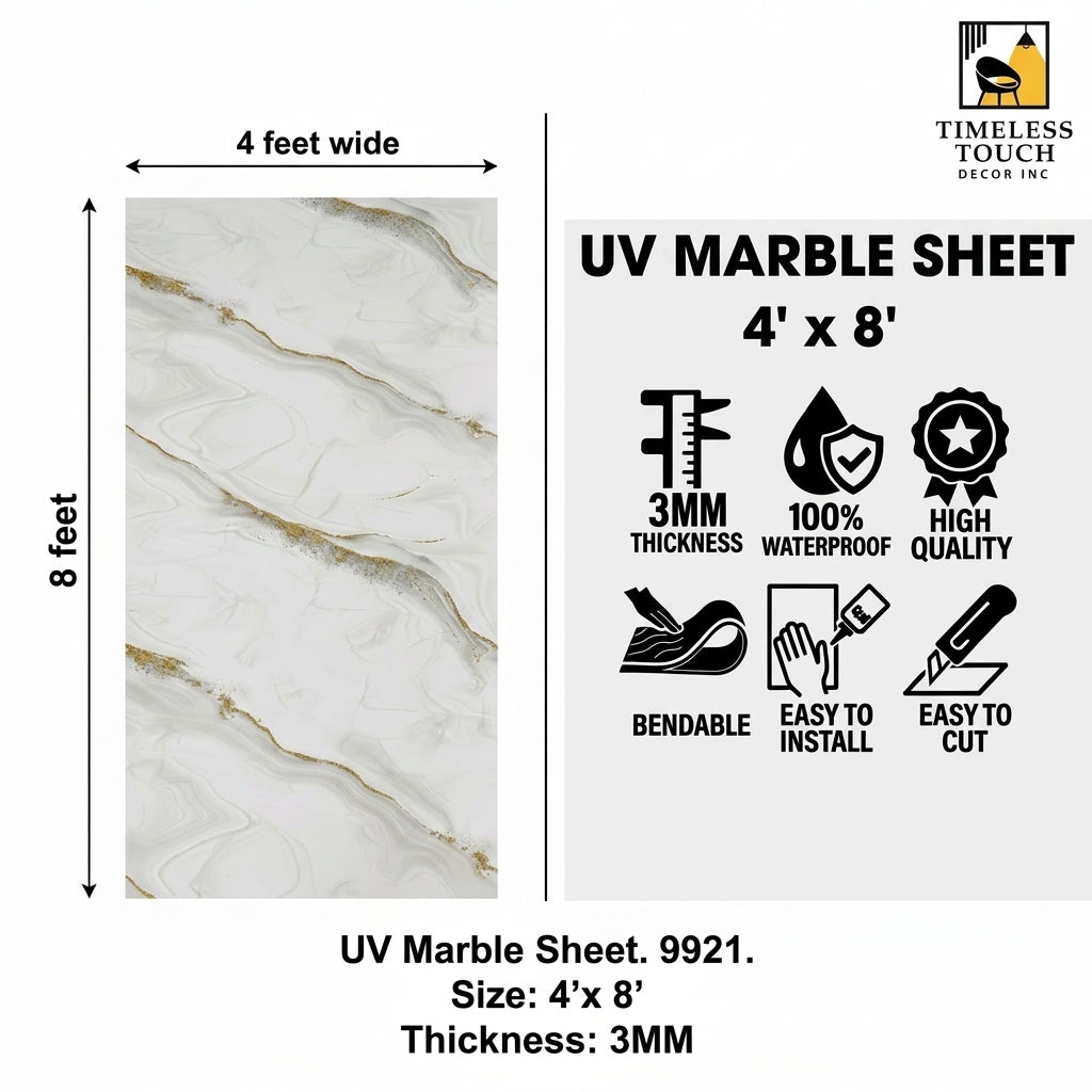UV Marble Sheets, Twilight gleam (4ft x 8ft)