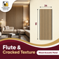 Luxury White Marble & Gold Split Accent Wall Panel (Flute & Cracked Texture)