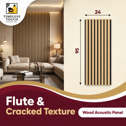 Luxury White Marble & Gold Split Accent Wall Panel (Flute & Cracked Texture)