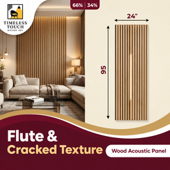 Luxury Black & Gold Split Accent Wall Panel (Flute & Cracked Texture)
