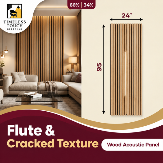 Luxury Black & Gold Split Accent Wall Panel (Flute & Cracked Texture)