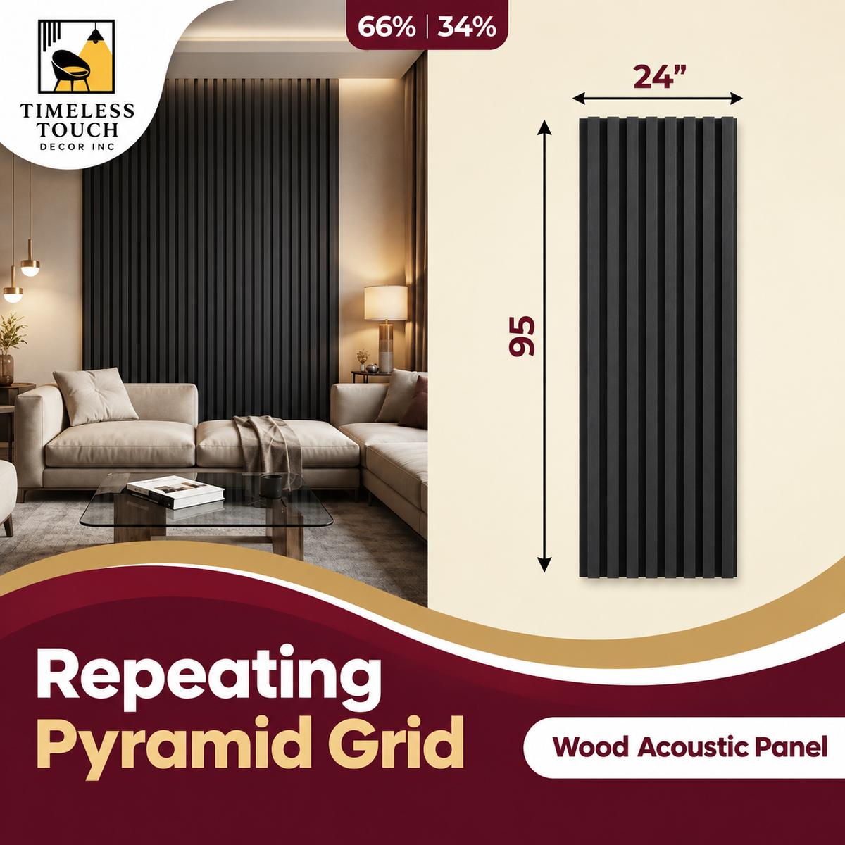 3D White Intricate Starburst Geometric Wall Panel (Repeating Pyramid Grid)