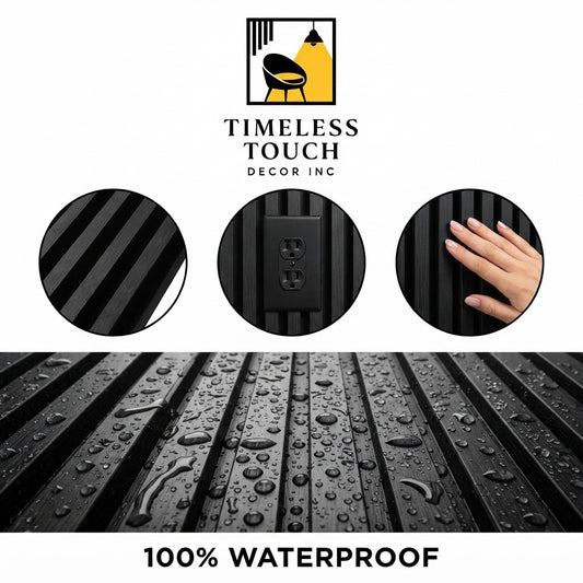 Black Wood WPC Fluted Wall Panel – 10 FT Decorative Waterproof Interior Wall Cladding