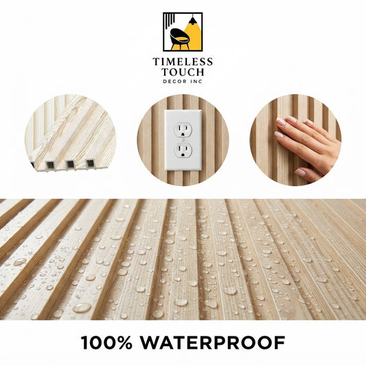 White Oak WPC Fluted Wall Panel – 9 FT Decorative Waterproof Interior Wall Cladding
