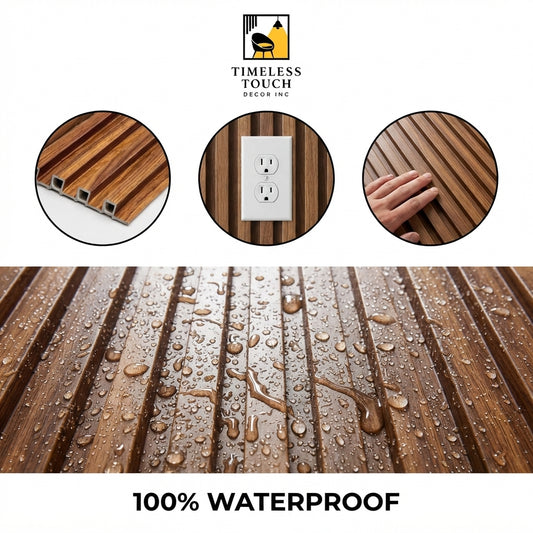Red Cedar WPC Fluted Wall Panel – 9 FT Decorative Waterproof Interior Wall Cladding