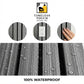 3D Fluted Wall Panel - Contemporary Gray Faux Wood Grain (Vertical Slats)