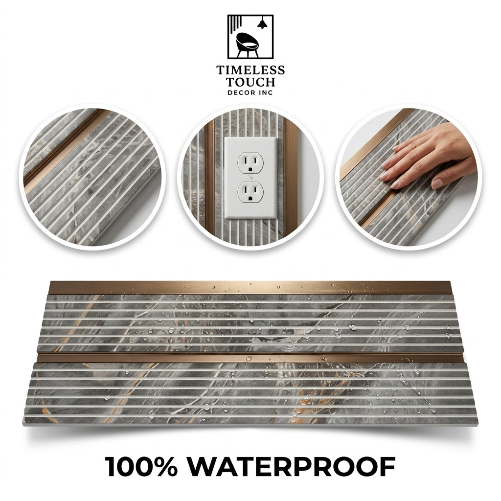 (Metallic Bronze / Silver Striped Dual-Tone Panel)