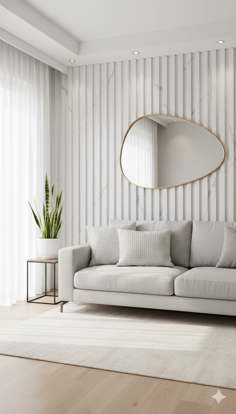 Modern Grey Fluted Wall Panel | Easy Install, Textured Finish