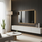 3D Fluted Wall Panel - Deep Charcoal Black Faux Wood Grain (Vertical Slats)
