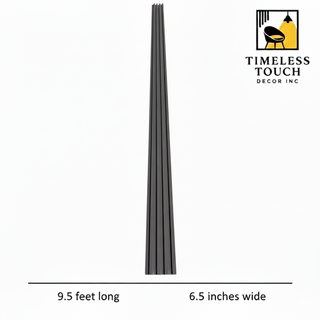 3D Fluted Wall Panel - Chevron Charcoal Faux Wood Slats