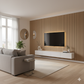 3D Fluted Wall Panel - Natural Teak Faux Wood Grain (Vertical Slats)