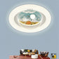 Modern Kids' Celestial LED Ceiling Light with Moon & Stars (Fluted Trim)