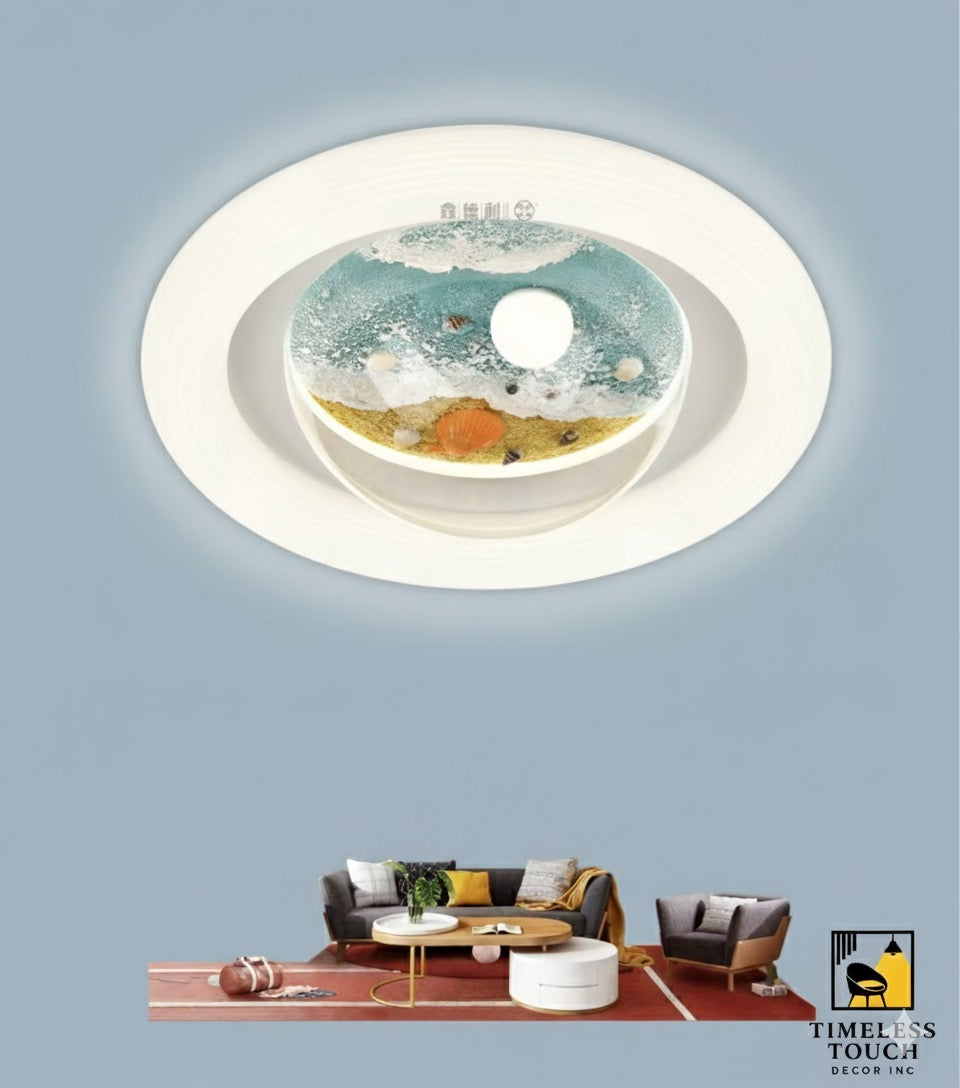 Modern Kids' Celestial LED Ceiling Light with Moon & Stars (Fluted Trim)