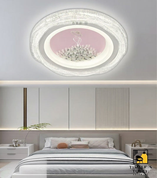 Unique Oval LED Beach Scene Ceiling Light with Seaside Centerpiece