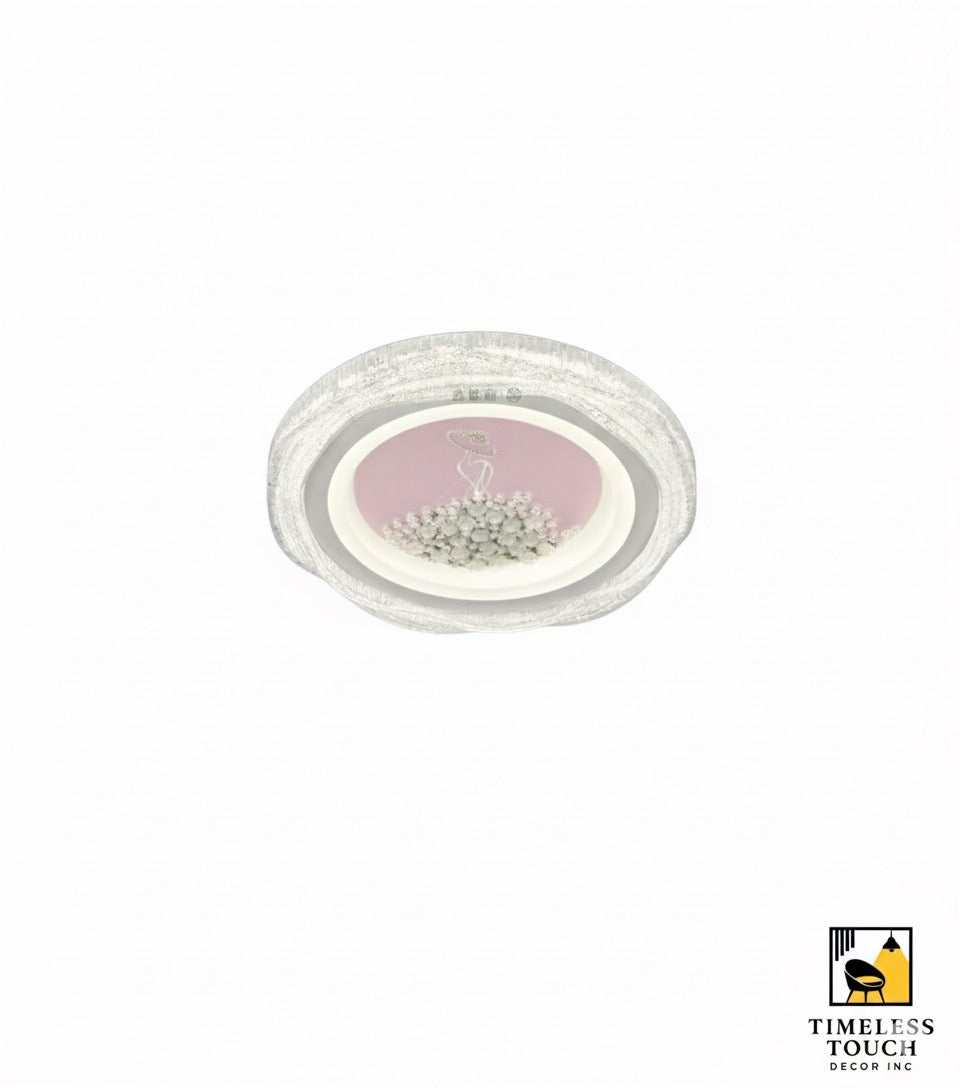 Unique Oval LED Beach Scene Ceiling Light with Seaside Centerpiece