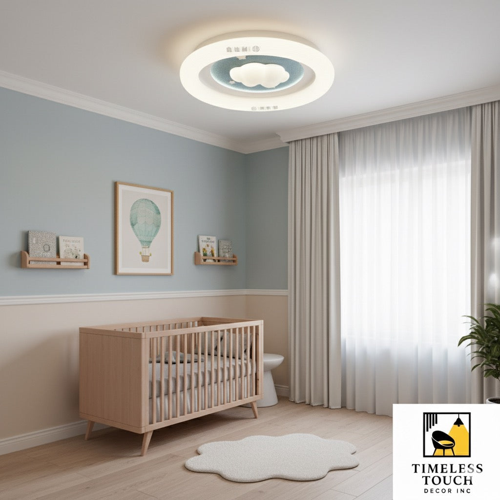Modern Kids' LED Cloud & Sky Ceiling Light (Round/Nursery Fixture)