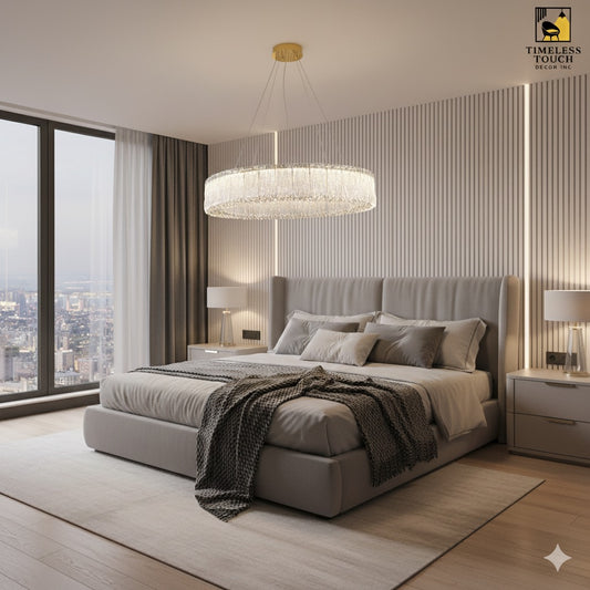 Luxury Round Crystal Flower LED Ceiling Light (Pink Center)