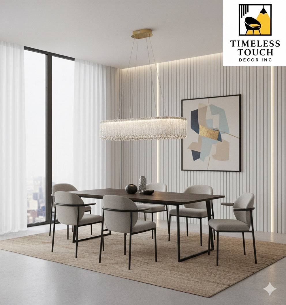 Luxury Oval Waterfall Crystal Chandelier (Gold Finish)