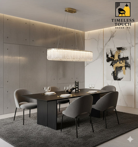 Luxury Oval Waterfall Crystal Chandelier (Gold Finish)