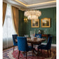 Luxury Oval Glass Petal Chandelier (Linear Gold Finish)