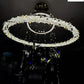 Luxury Two-Tier Crystal Flower Chandelier with Gold Accents
