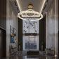 Luxury Two-Tier Crystal Flower Chandelier with Gold Accents