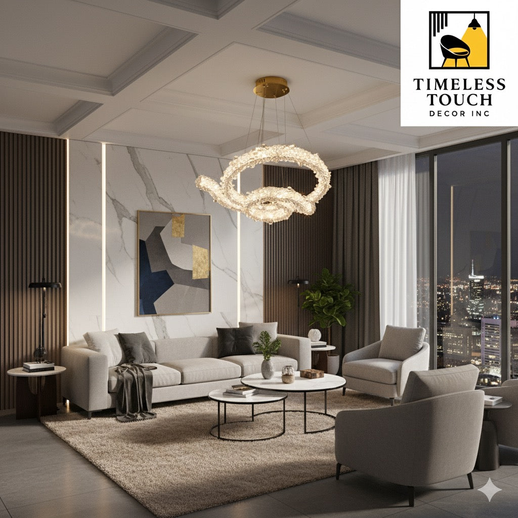 Luxury Two-Tier Crystal Flower Chandelier (Round Design)