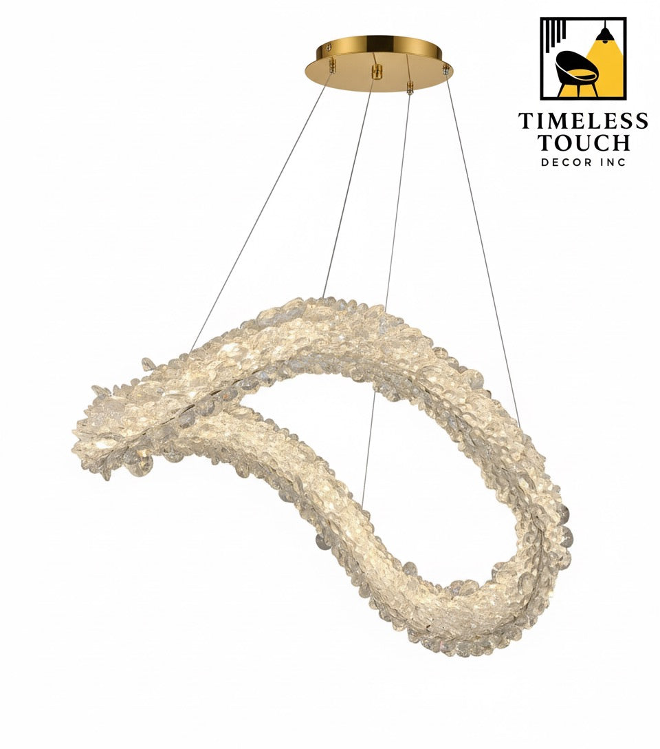 Luxury Tiered Column Crystal Chandelier with Floating Butterflies