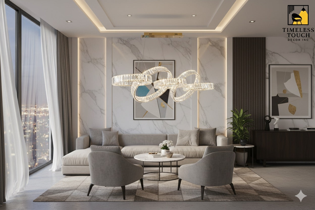 Luxury Abstract Crystal Knot Chandelier (Modern Sculptural Design)