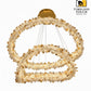 Luxury Interlocking Amber Crystal Ring Chandelier (Gold Finish)