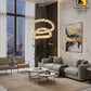 Luxury Interlocking Amber Crystal Ring Chandelier (Gold Finish)