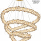 Luxury Three-Ring Abstract Crystal Waterfall Chandelier (Amber & Gold)