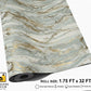 Luxury Blue-Gray Marble Peelable Wallpaper with Gold Veins (1.75 FT x 32 FT Roll)
