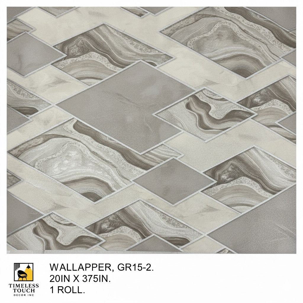 Luxury White & Light Gray Marble Wallpaper with Gold Metallic Veins (20IN x 375IN Roll)