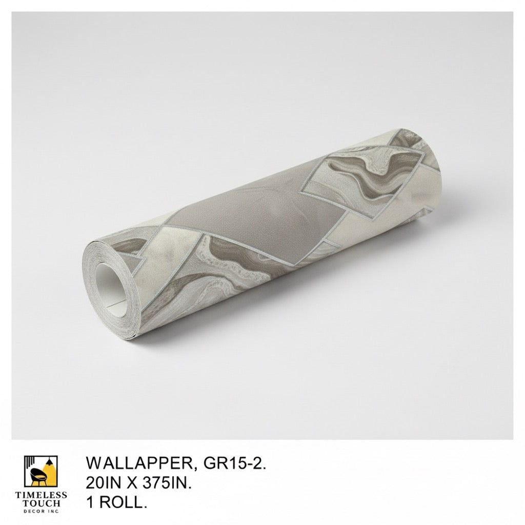 Luxury White & Light Gray Marble Wallpaper with Gold Metallic Veins (20IN x 375IN Roll)