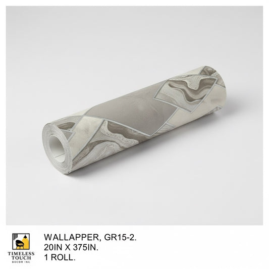 Luxury White & Light Gray Marble Wallpaper with Gold Metallic Veins (20IN x 375IN Roll)