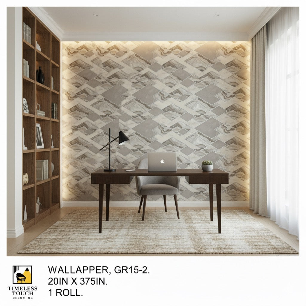 Luxury White & Light Gray Marble Wallpaper with Gold Metallic Veins (20IN x 375IN Roll)