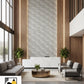 Luxury Geometric Mosaic Wallpaper with Metallic Outline (Gray Marble Texture)