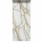 Luxury White Marble Wallpaper with Gold & Gray Veining (20IN x 375IN Roll)