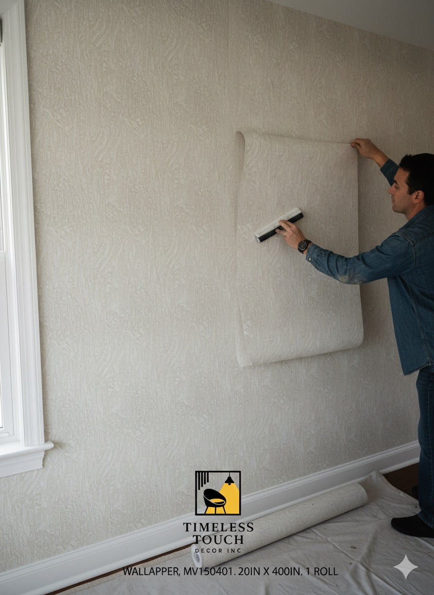 Luxury Warm Gray & White Marble Wallpaper with Gold Metallic Veins (20IN x 375IN Roll)