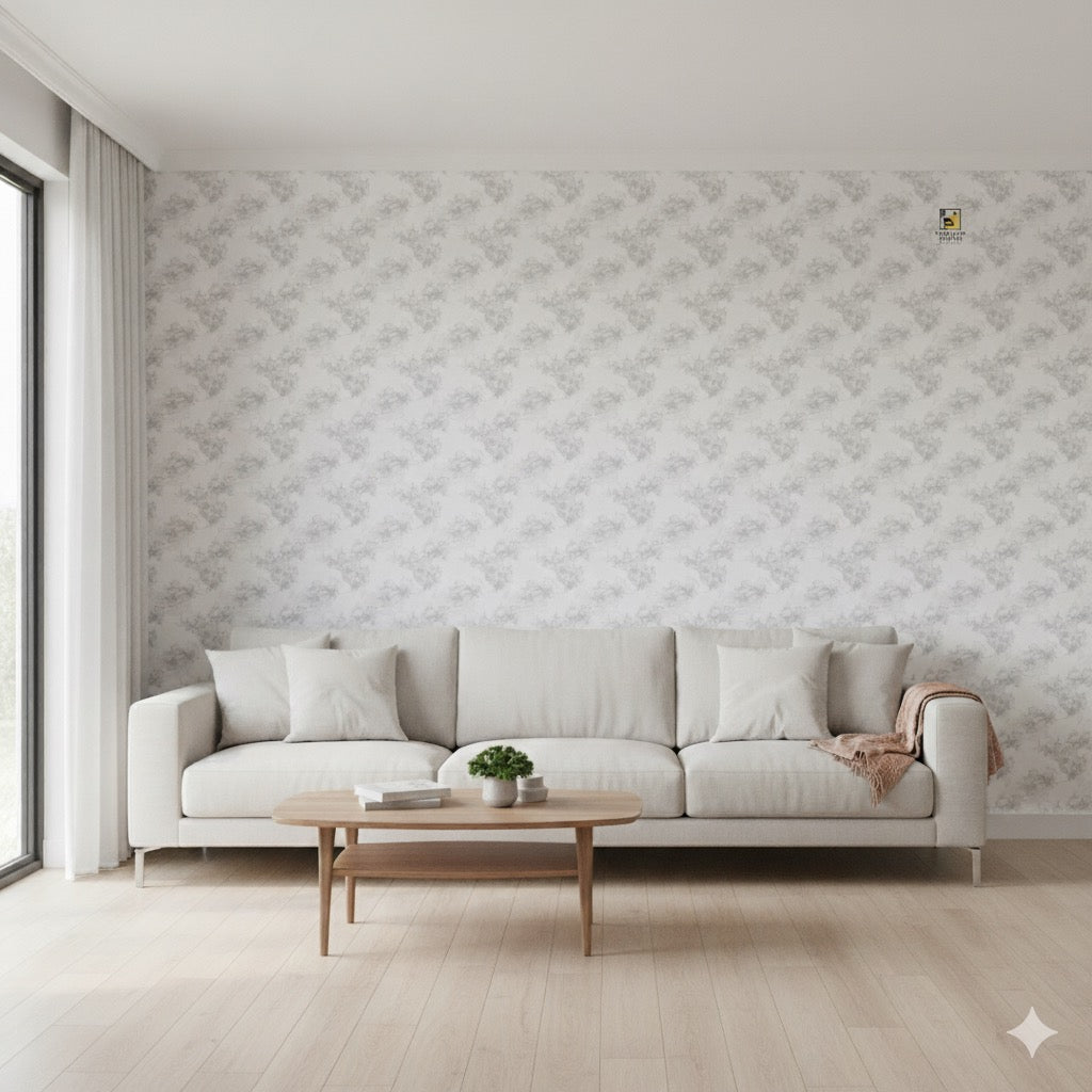 Minimalist Light Gray Textured Wallpaper (20IN x 375IN Roll)