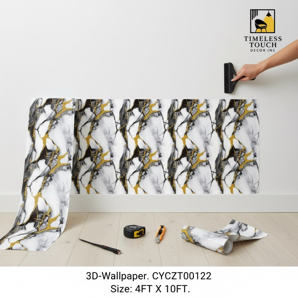 3D Dark Walnut Slat Wall Wallpaper (Modern Vertical Wood Look - 4 FT x 10 FT)