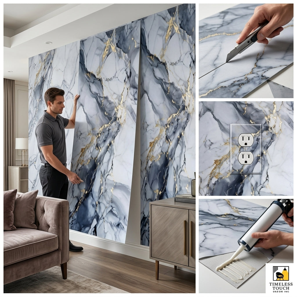 Charcoal & Gold Liquid UV Marble Sheet (9ft x 4ft)