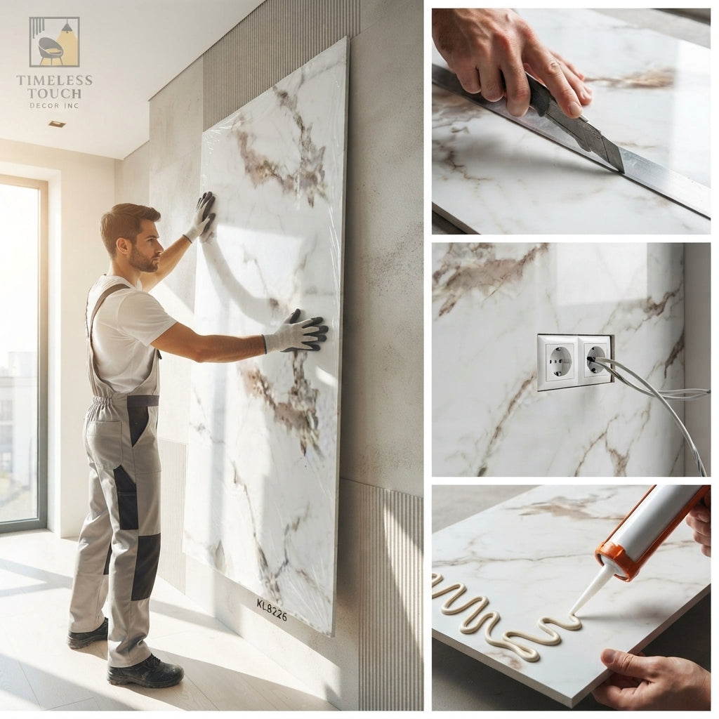 Classic White UV Marble Sheet (9ft x 4ft)