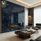 Royal Blue & Gold Webbed UV Marble Sheet (9ft x 4ft)