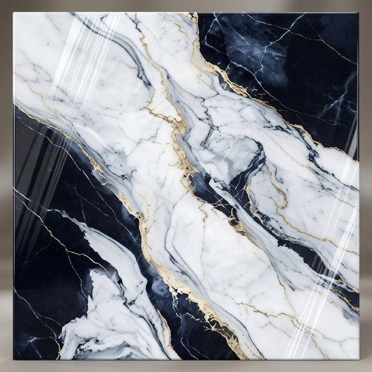 Timeless Touch UV Marble Sheet – 4' x 9' Royal Black & Gold