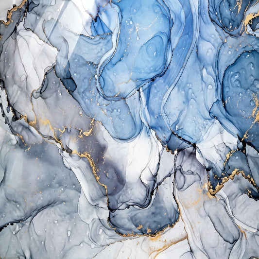 Timeless Touch UV Marble Sheet – 4' x 9' Blue Abstract