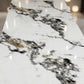 White Breccia Charcoal & Gold UV Marble Sheet (4ft x 9ft)